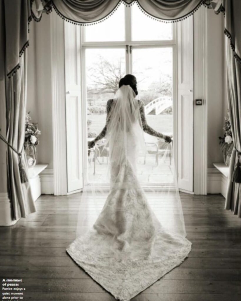 A modern black bride wearing a North London bespoke Wedding Dress Maker OM Bridal London - Oui Madam Bridal Atelier