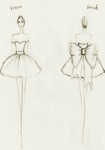 Bespoke wedding dress design processketch