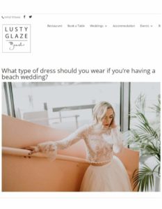 Couture Designer Wedding dresses featured in Lusty Glaze Beach Wedding s Cornwall