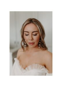 bride looking serene and beautiful on wedding morning