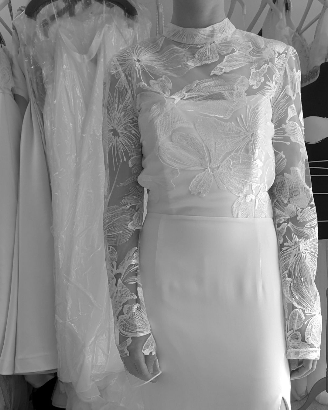 Assessing wedding dress fit and proportions during bridal alterations